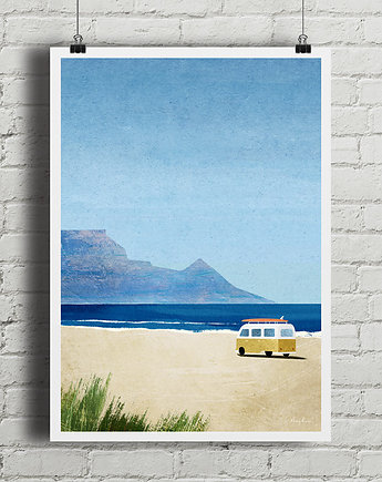 Plakat Kamper na plaży - surfing, minimalmill