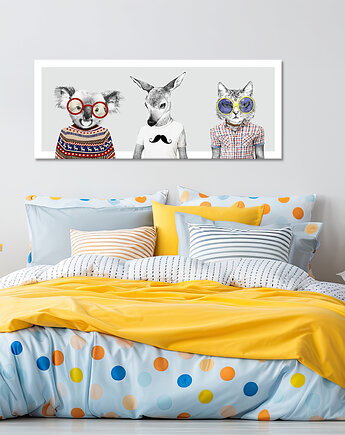 Obraz na płótnie Zwierzęca Trójka 147x60, NOWdeco