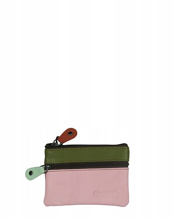 Saszetka skórzana skóra naturalna na klucze bilon poręczna OLIVKA, Olivka Warsaw