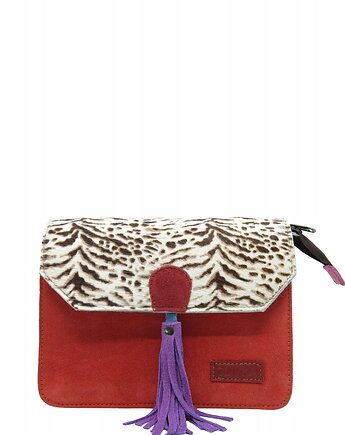 Torebka zamszowa, elegancka, skórzana, zamsz, ozdobny chwost eko OLIVKA, Olivka Warsaw