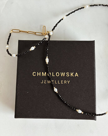 Zestaw Bransoletka i Naszyjnik, Onyks i Perły, Chmolowska Jewellery