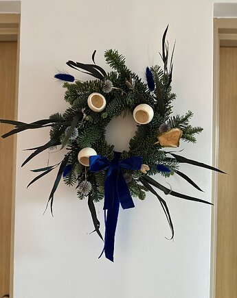 Wianek świąteczny szafir mniejszy eukaliptus, Łąka