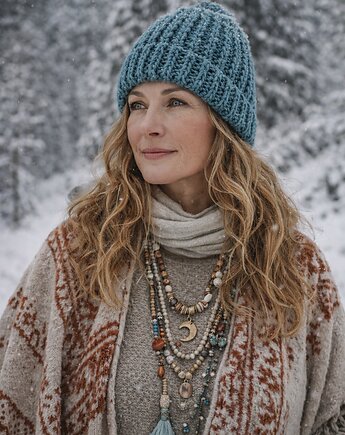 Czapka wełniana jasny turkus, Las i Łąka