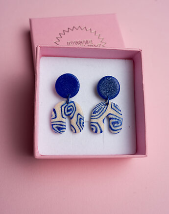 Wiszące kolczyki sztyfty MINI, Dwie Gliny