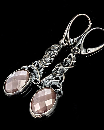 Kolczyki srebrne mocca girlandy z księżycami, Pracownia Neores