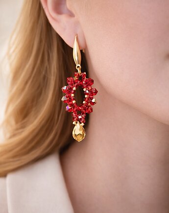 Kolczyki Siam & Topaz - Biżuteria z Kryształów Preciosa