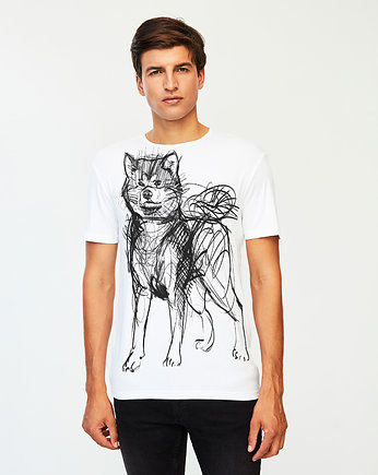 Akita Dog Men's T-shirt white, SELVA