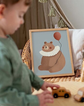 Plakat Miś z balonem  - Plakaty Na Ścianę Dla Dzieci, Dekoracjan