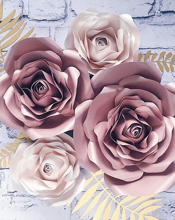 Kwiaty na ścianę 3D - róże ROSE GOLD, So cute So lovely