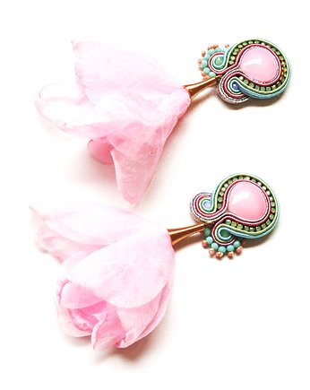 Sutaszowe kolczyki  PEONY, Sylwia Żak