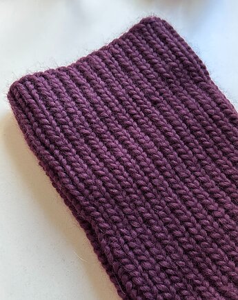 Komin, ocieplacz wełniany, 100% wełny peruwiańskiej, handmade - kolor burgund, Kocie Motki