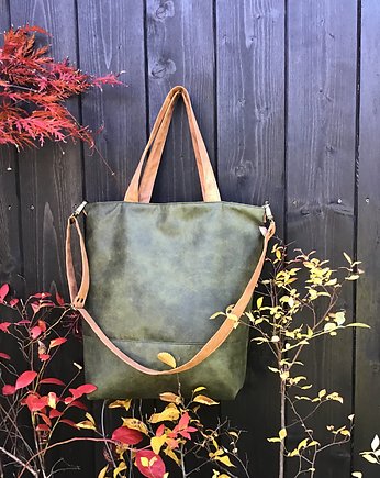 Torba, worek XL -  zieleń, cynamon, PRACOWNIA 166