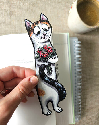 Zakładka do ksiązki Kotek z różami, Pan Pelican