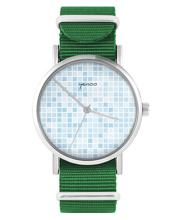 Zegarek - Piksel - zielony, nylonowy, yenoo