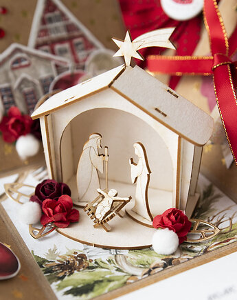 Świąteczne pudełeczko na prezent box na pieniądze, Papiernik