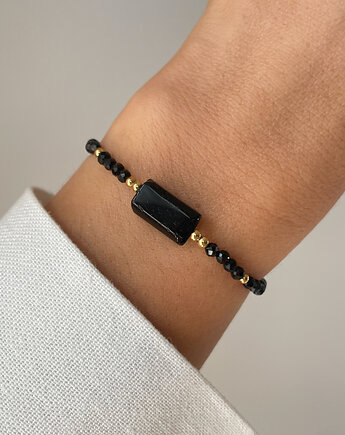 Bransoletka na nici z czarnym turmalinem - ochrona, Bring Biżuteria