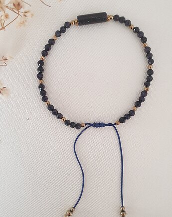 Granatowa bransoletka z nocą kairu, LEI handmade