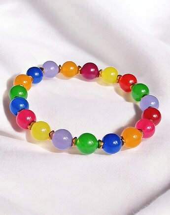 SUMMER COLLECTION : bransoletka na gumce : jadeit II, kaktusia