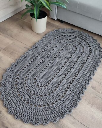 Dywan owalny ze sznurka szydełkowy 70cmx120cm, MISZ MASZ Dorota Tyszko