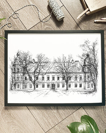 Zamek Ujazdowski w Warszawie. Grafika art.print., beata sketches