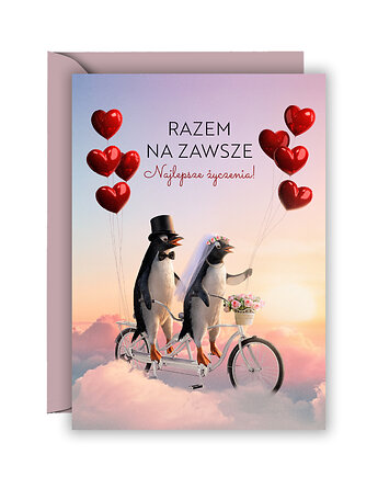 Kartka ślubna z pingwinami "Razem na zawsze", Olśnienia