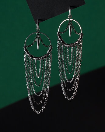 Mega duże kolczyki z łańcuszkami i kolcami, AT NOON