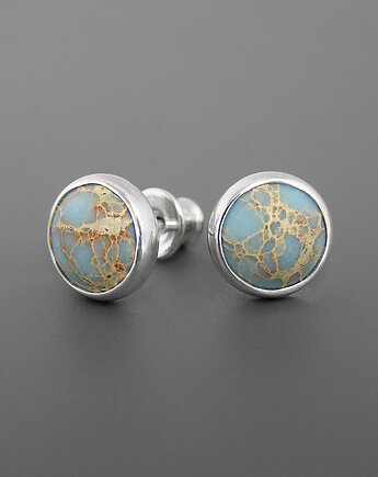 Kolczyki z jaspisem - srebro, Pastelove Jewelry