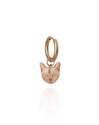 Kolczyki beżowy kot, Flores Jewellery