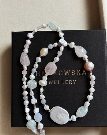 Naszyjnik pastele i perły, Chmolowska Jewellery