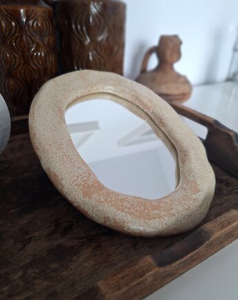 Lustro boho w ceramicznej ramce, Wooden Love