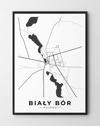 Plakat Mapa Biały Bór, HOG STUDIO