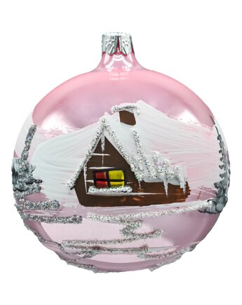 Bombka okrągła Zimowa Kraina: różowa, Syn Bombkarza