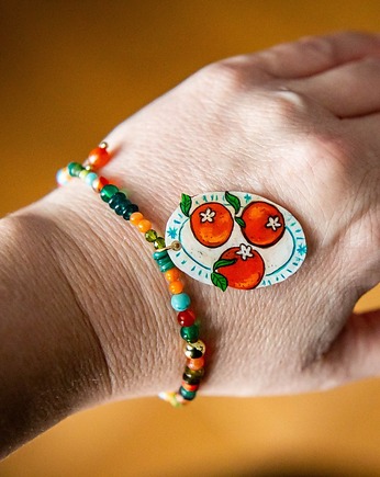 Bransoletka z naturalnych kamieni z paterą pomarańczy, Pintura