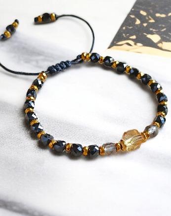 DOBROBYT i OCHRONA - amulet - cytryn, kwarc dymny, TURMALIN: PREMIUM, kaktusia