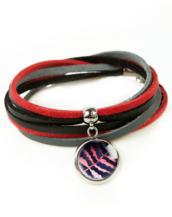 RED FLOWERS bransoletka z rzemieniami, muamua design