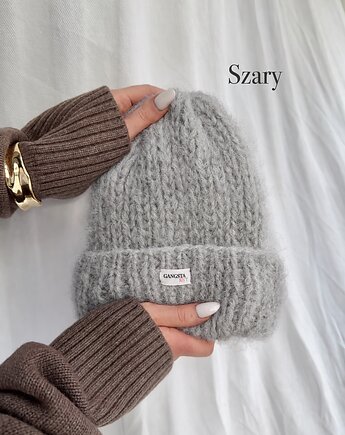 Puszysta czapka Cloud wełna merino alpaka *szary*, GANGSTA KNIT