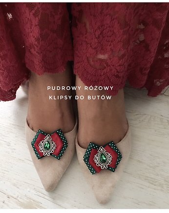 Biżuteryjne  Klipsy do butów NEW, Pudrowy Różowy