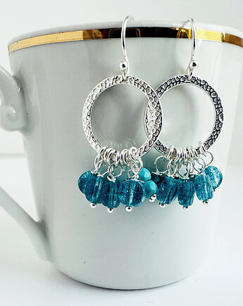 BLUE SUMMER -  KOLCZYKI kryształ ,niebieskie kamienie, Anemon Atelier