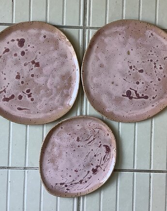 Komplet talerzy "W różu", Ceramystiq