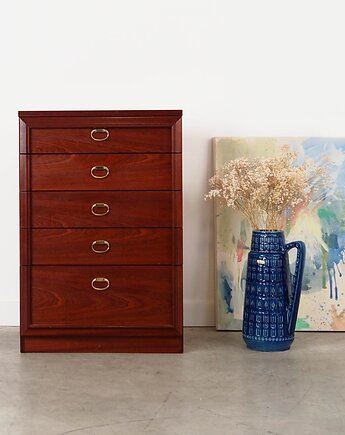 Komoda mahoniowa, duński design, lata 80, produkcja: Dania, Przetwory design