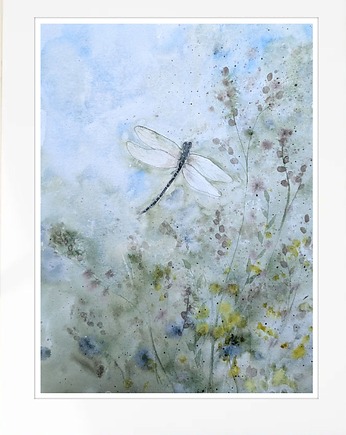 Oryginalna akwarela.Ważka 30x40cm, Malgorzata Domanska