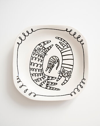 Talerz na ścianę - dwa koty, EMPE artstudio