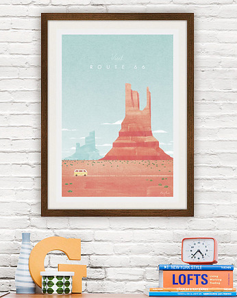 Route 66 - vintage plakat 50 x70 cm, minimalmill