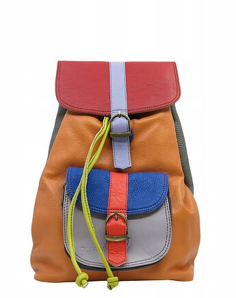 Plecak damski kolorowy skórzany regulowane szelki pojemny OLIVKA, Olivka Warsaw