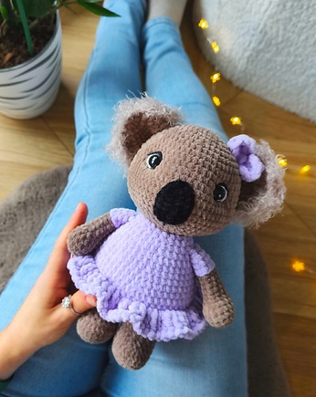 Koala dziewczynka, Miś pluszowy na prezent, Przytulanka dla dziecka, EcoToysByNastya