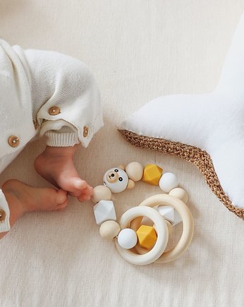 Grzechotka drewniana dla niemowlaka, OSOBY - Prezent dla dwulatka
