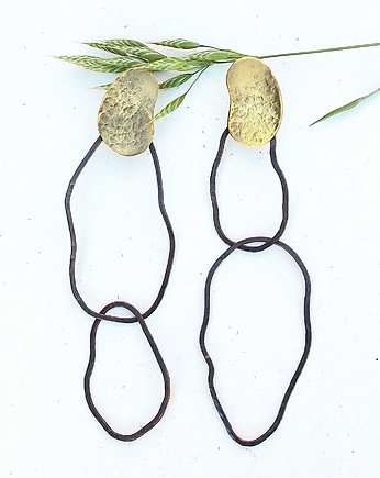 KOLCZYKI Z MOSIĄDZU -ORGANICZNE, wiszące  01, Skrobot Design