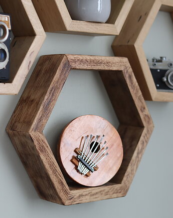Półka heksagon rustic , recykilngowy, Ohwood manufaktura