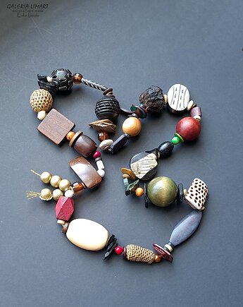 Niezwykły naszyjnik w stylu ETNO i cudnych kolorach jesieni UNIKAT handmade, Galeria Limart