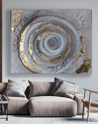 Ręcznie malowany Wielkoformatowy obraz autorski na płótnie GRUBA struktura, Diana Abstract Art